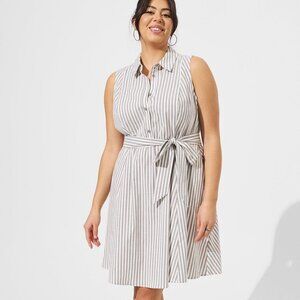 Poplin Collared Shirt Dress